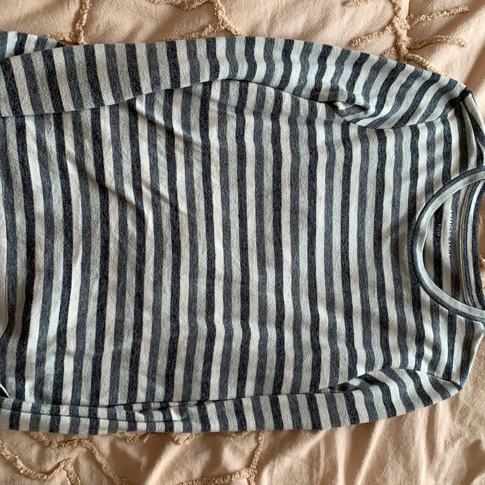 american eagle soft/sexy plush striped longsleeve